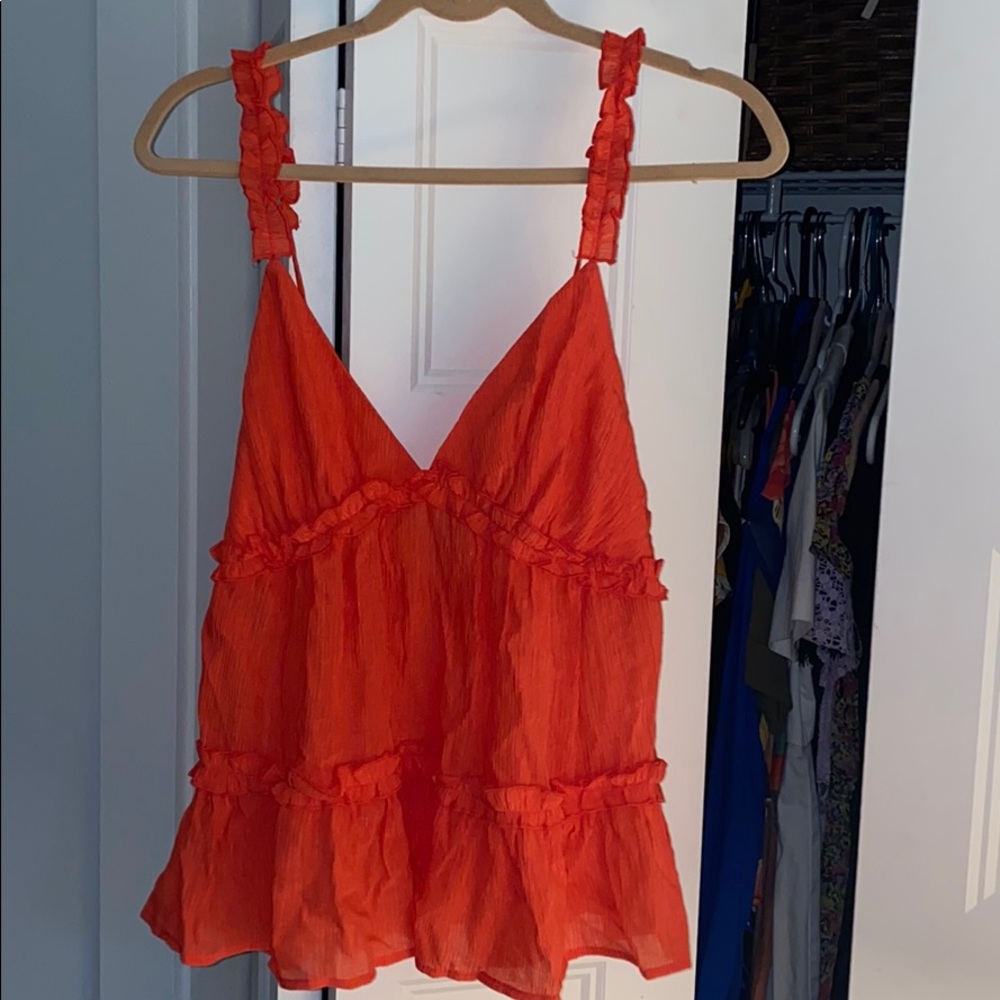 Fab’rik Coral Ruffle Tank Top